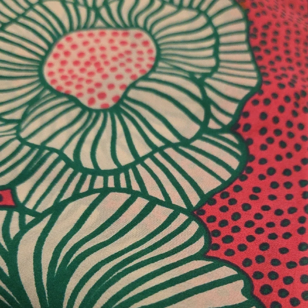 Dior Silk Abstract Floral Scarf in Red/Pink and Green, 29